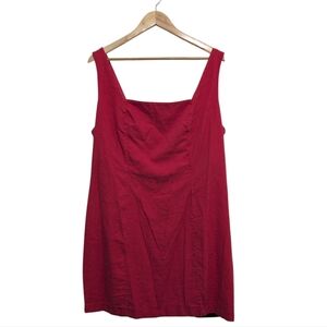 Old Navy Linen Blend Mini Dress Dark Brick Red Size 2X Square Neck